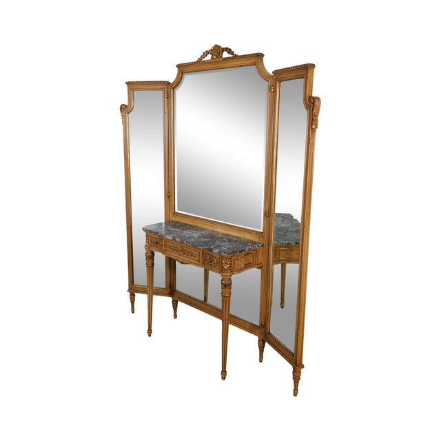Antique Dressing Table With Tri Fold Mirror Mirror Ideas