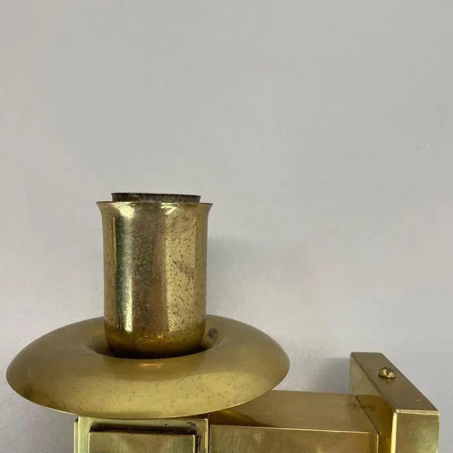 Minimalist Brass Theatre Wall Light Sconce in the style of Gio Ponti and Stilnovo, Italy, 1950s For Sale - Image 14 of 18