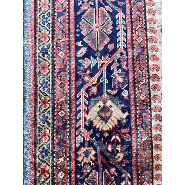 Antique Persian Malayer Carpet, Geometric Design, Ivory, Green, Navy Circa 1890 For Sale - Image 14 of 18