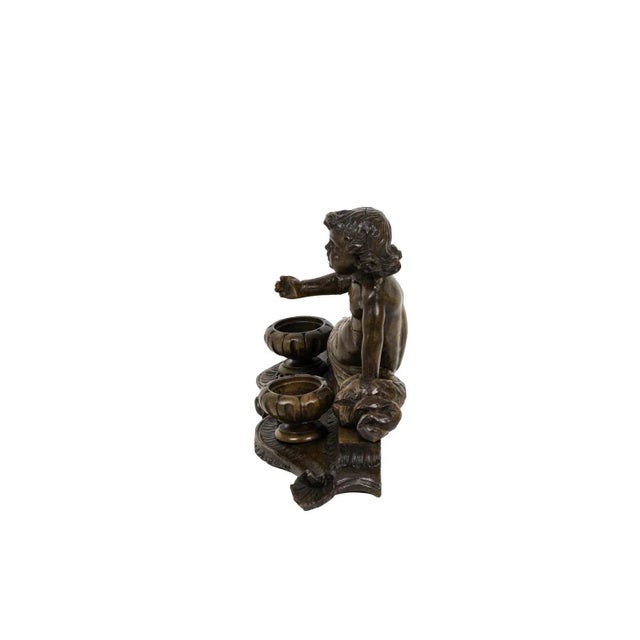 19th Century Inkwell in Wood Figuring a Child For Sale - Image 3 of 10