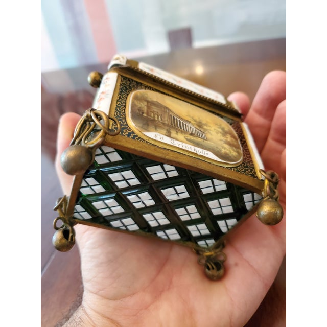 Mid 19th Century Mid 19th Century Antique Moser Bohemian Glass Overlay Jewel Box Casket For Sale - Image 5 of 8