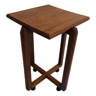 Art Deco Amsterdam School Oak Side Table, 1890s For Sale
