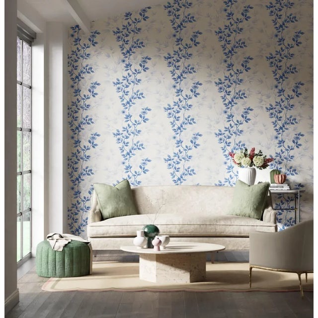 Contemporary Harlequin Lady Alford Wallpaper in Porcelain / China Blue For Sale - Image 3 of 3