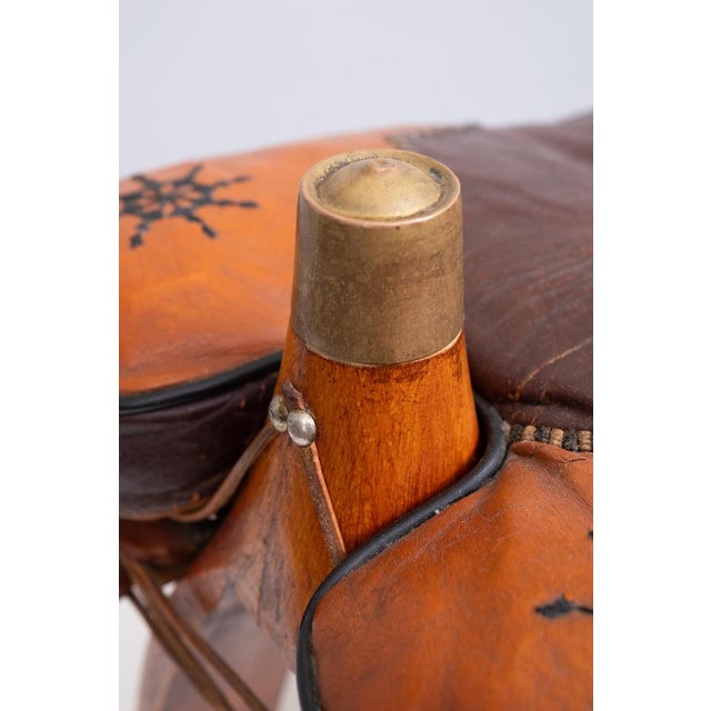 Two-Tone Leather Camel Seat, Egypt, 1960s For Sale - Image 9 of 11