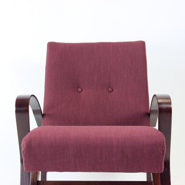 A beautifully restored mid-century armchair, originally designed by jaroslav šmídek and produced by ton in 1960s...