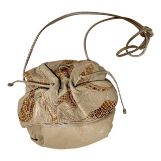 Carlos Falchi Organic Modern Snakeskin Cross Body Bag For Sale