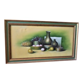 Mid 20th Century Italian Still Life Oil Painting, Framed For Sale