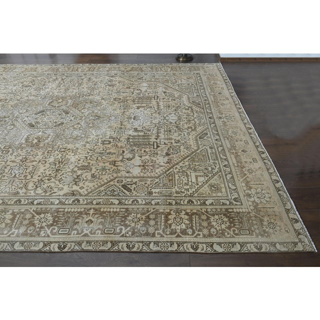 Orange 1970s Vintage Persian Handmade Wool Cotton Orange Area Rug For Sale - Image 8 of 11