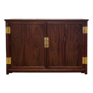 James Mont Style Asian Modern Solid Rosewood Dry Bar Cabinet or Server For Sale