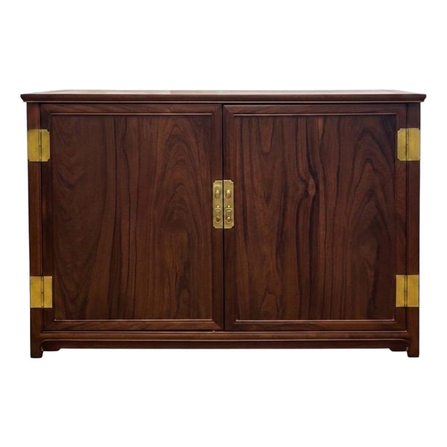 James Mont Style Asian Modern Solid Rosewood Dry Bar Cabinet or Server For Sale