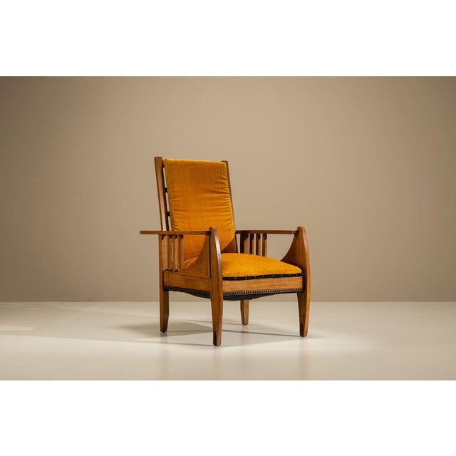 Amsterdam School Reclining Armchair in Oak, the Netherlands, 1930s For Sale - Image 16 of 16