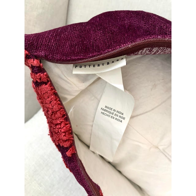 Textile Discontinued Pottery Barn Natalia Damask Chenille Red Pillow Covers 22x22 For Sale - Image 7 of 12