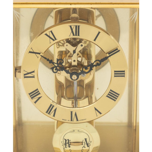Traditional S. Haller German Brass Mantel Clock For Sale - Image 3 of 12