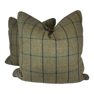 Holland & Sherry "Country Tweed" in Multi Plaid Pillows- a Pair For Sale