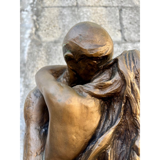 Bronze 1960's Austin Production "Loving Touch" Signed Brutalist Sculpture. For Sale - Image 8 of 18