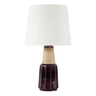Table Lamp with Dark Purple Glaze by Herman A. Kähler, Denmark, 1960s For Sale