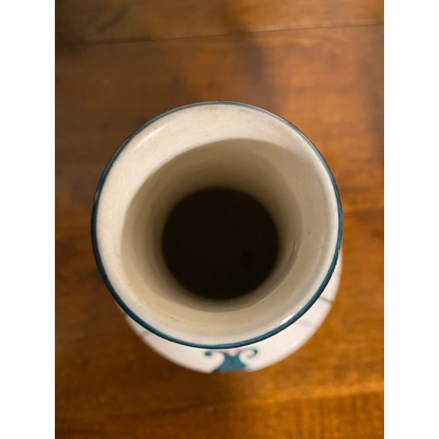 1920s Pair of Hand Painted Dutch Folk Ceramic Vases C. 1920s For Sale - Image 5 of 7