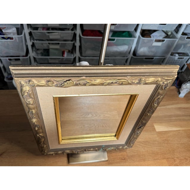 French Provincial Bronze Finish and Matted Accent Wood Wall Mirror For Sale - Image 10 of 12