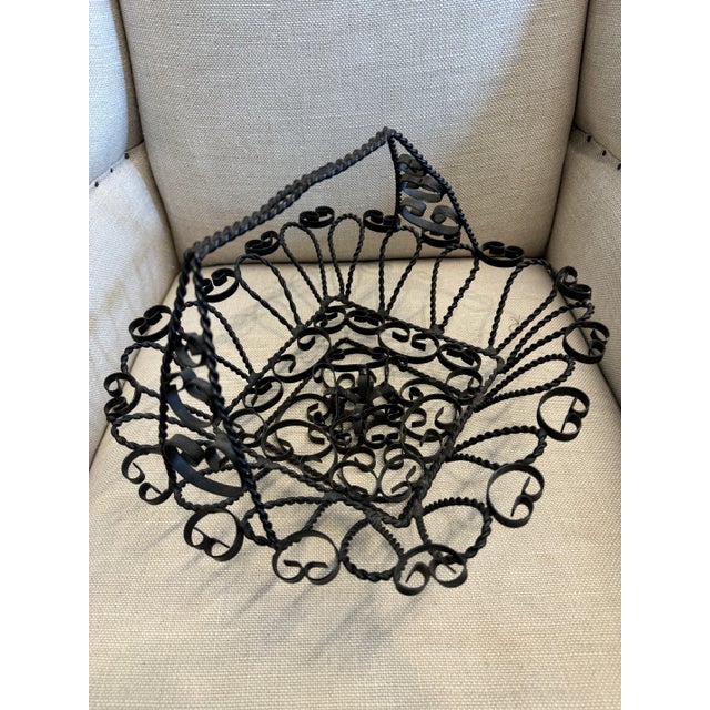 French Antique French Wrought Iron Basket For Sale - Image 3 of 4