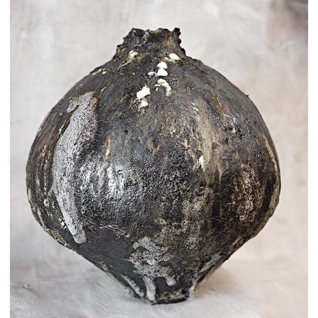 Ebony Shou Sugi Ban Moon Vase Handmade For Sale - Image 8 of 14