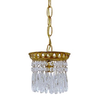 1920s Small Gold Rim Chandelier For Sale