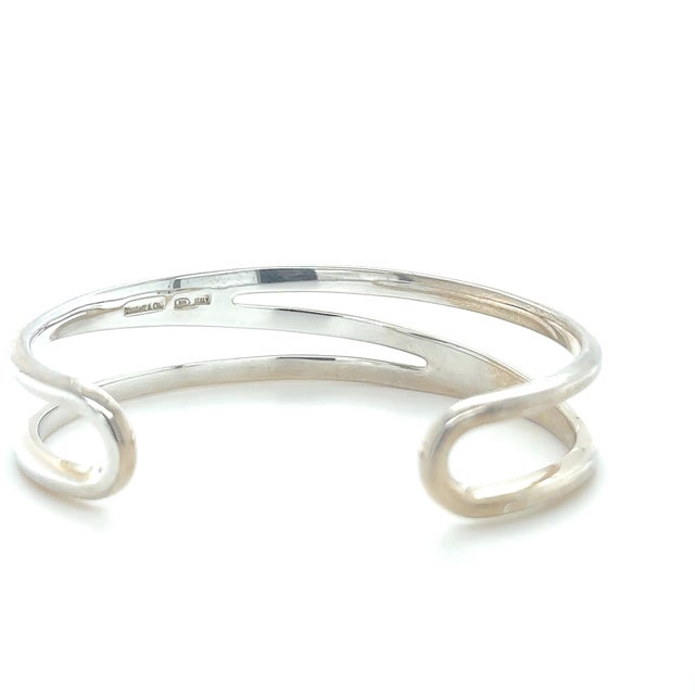 Tiffany and Co. Tiffany & Co. Sterling Silver Zig Zag Open Weave Cuff Bracelet 26.83g For Sale - Image 4 of 7