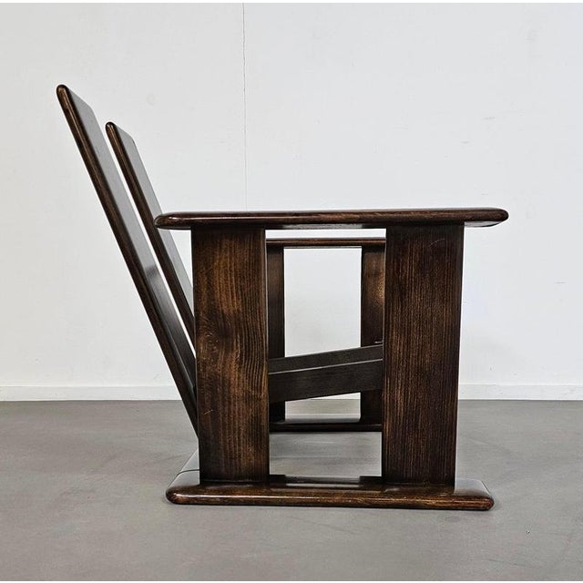 Brutalist Upholstered Wood Armchair, 1960s For Sale - Image 9 of 18