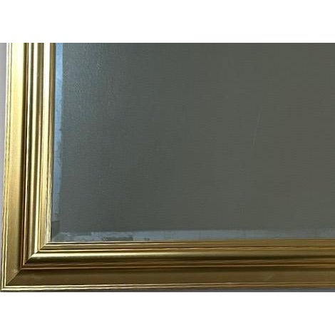 Large Contemporary Traditional Gold Gilt Beveled Glass Rectangular Wall Mirror For Sale In Portland, ME - Image 6 of 12