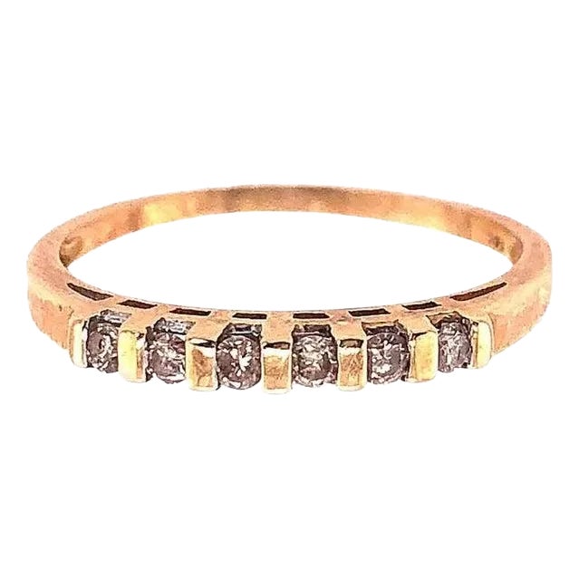 14 Karat Yellow Gold Diamond Band Bridal Wedding Anniversary Ring For Sale