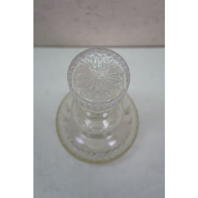 Vintage American Faceted Cut Crystal Liquor Wine Bar Bottle Decanter For Sale - Image 4 of 17
