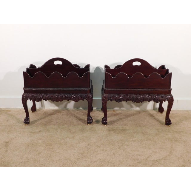 Chippendale Mahogany Baker Furniture Company Canterbury Stands A Pair Chairish
