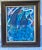 This vibrant blue, white, and red original modern abstract seascape, signed by the artist, is beautifully framed in a...