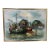 Original Mid 20th Century Painting on Canvas Fishing Harbor Scene Signed Framed For Sale