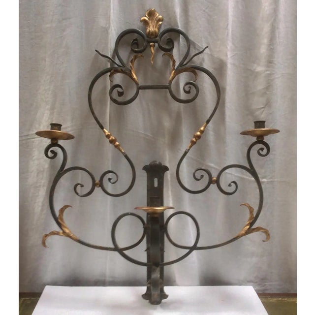 Hand Wrought Iron Candle Sconce For Sale - Image 10 of 10