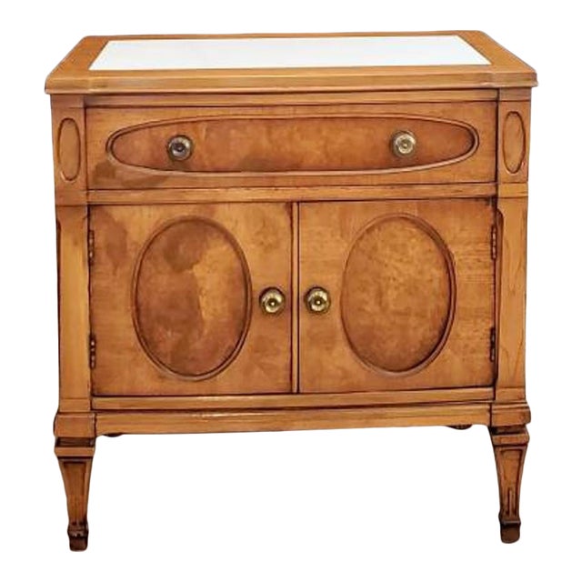 Vintage Mastercraft Burled Maple Bedside Table Chairish