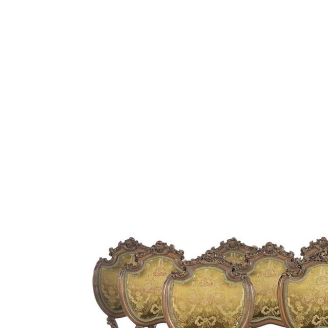 Furniture - Twelve Louis XV style chairs - 19th century. Portuguese, 19th century, made of walnut wood with carvings,...