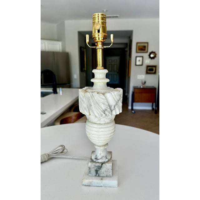 Single Italian Urn Neoclassic Alabaster Table Lamp For Sale - Image 15 of 15