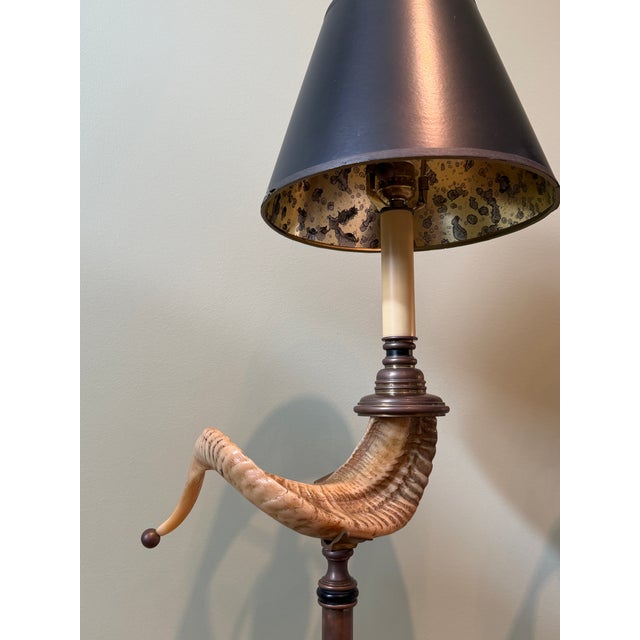 Brass Vintage Chapman Ram’s Horn Floor Lamps - a Pair For Sale - Image 8 of 10