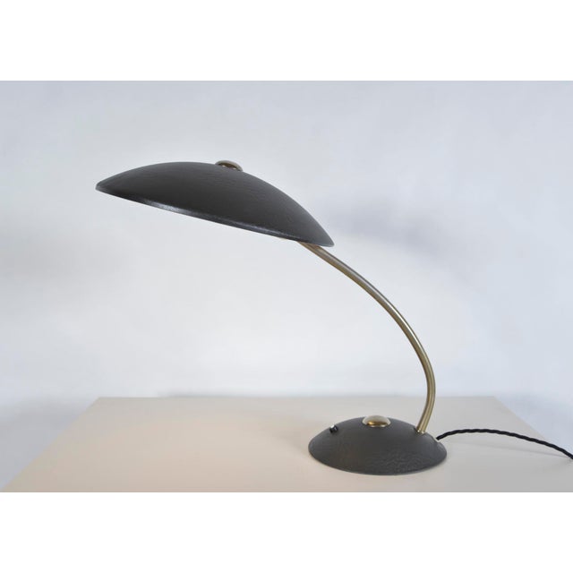 1960s Mid-Century Industrial Grey Desk Light Lamp by Christian Dell for Kaiser Idell / Kaiser Leuchten, Germany, 1960 For Sale - Image 5 of 14