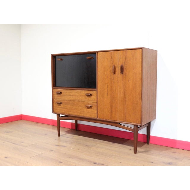 Mid Century Modern Vintage Teak Dry Bar Cart Hutch G Plan Cocktail Cabinet Danish Style For Sale - Image 13 of 15