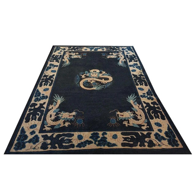 Late 19th Century Chinese Ningxia Dragon Carpet ( 6' x 8' 8'' - 183 x 265 ) Chinese - Ningxia The western Chinese province...