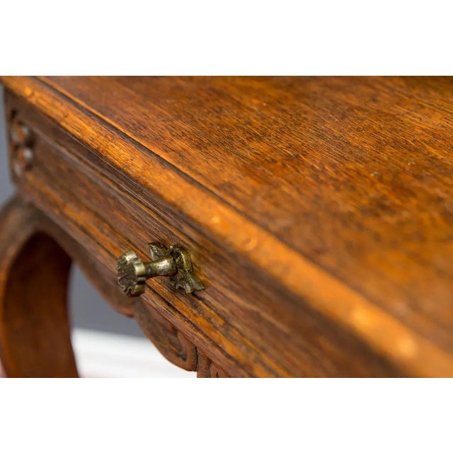 Rococo Style Oak Nightstand or Side Table, 1930s For Sale - Image 12 of 16