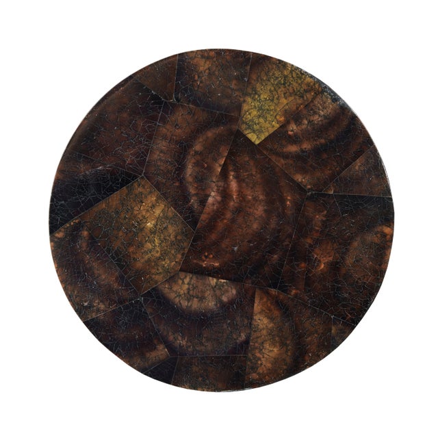 Transitional Tate Black Penshell Drinks Table For Sale - Image 3 of 5