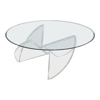 1960s Mid-Century Knut Hesterberg Ronald Schmidt Lucite Propeller Cocktail Table For Sale