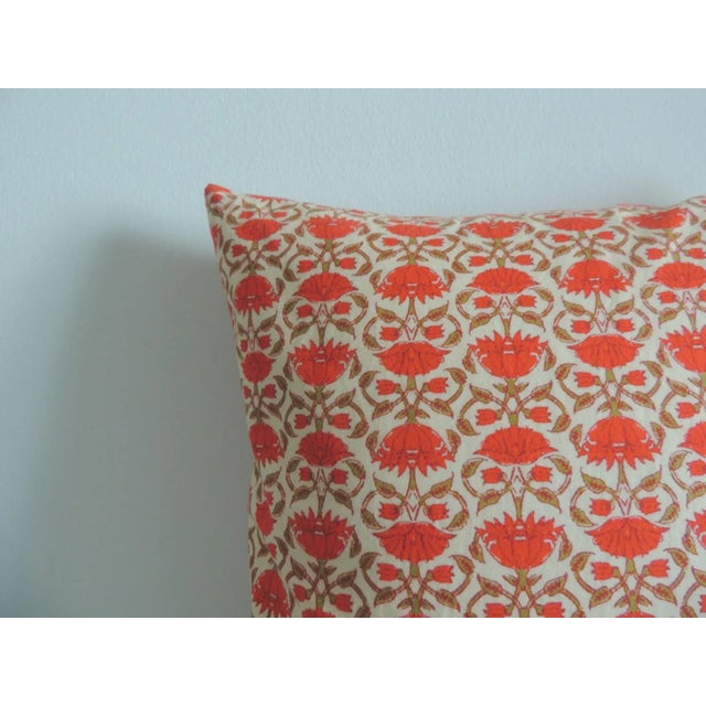 Printed Cotton Floral Square Indian Pillow Zipper closure Feather/Down insert. Size: 18"H x 18"W