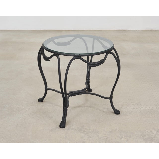 Rose Tarlow Style Twig Iron Faux Bois Garden Drinks Table For Sale In Sacramento - Image 6 of 18