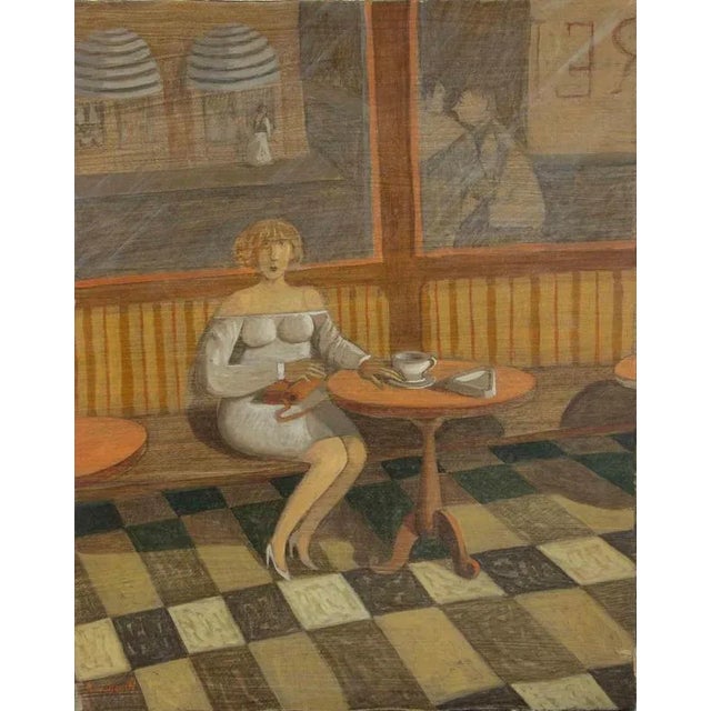 1970s Alberto Gallerati, In the Pastry Shop, Oil on Canvas, 1970s For Sale - Image 5 of 5