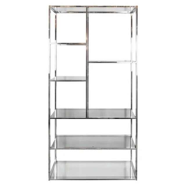 Mid-Century Modernist Chrome, Smoked Glass and Mirror Étagère by Milo Baughman For Sale - Image 9 of 9