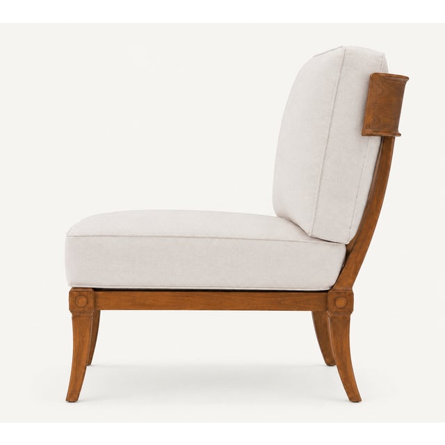 2000 - 2009 Teak Klismos Patio Lounge Chairs Set of 4 For Sale - Image 5 of 6