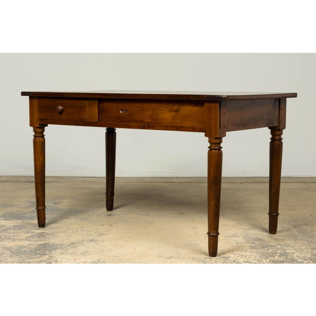 Brown Mid-19th Century French Louis Philippe Walnut Writing Table For Sale - Image 8 of 18